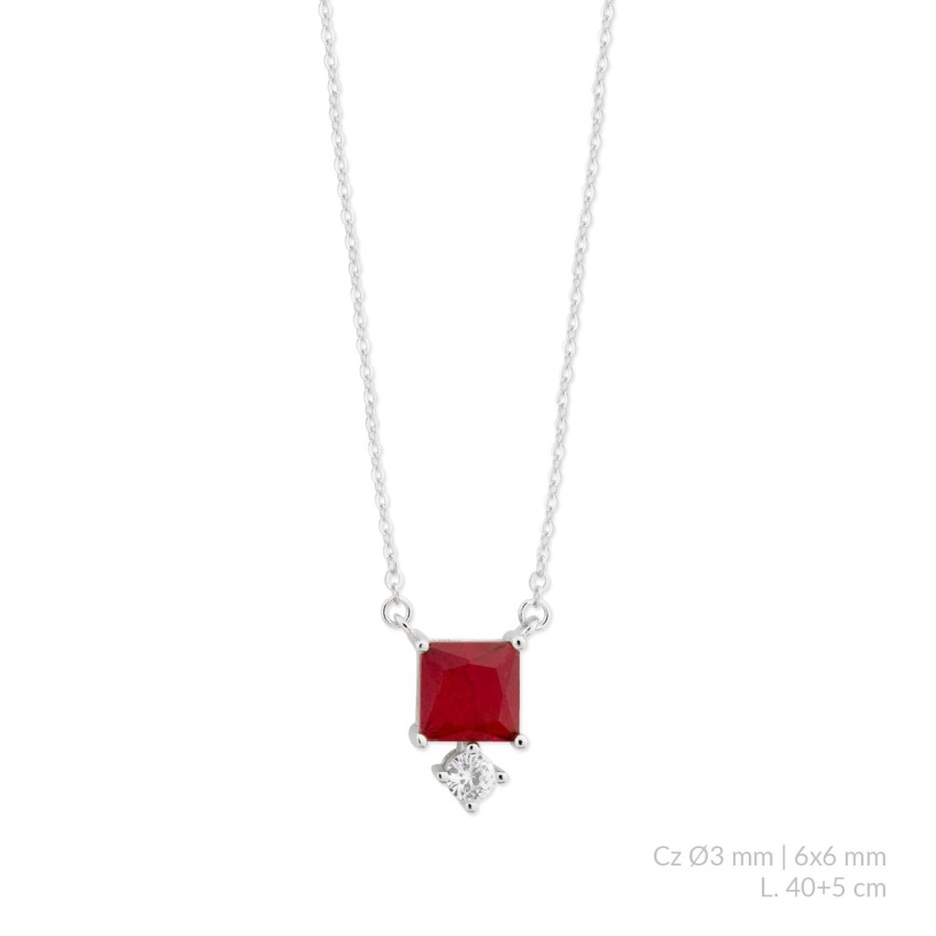 Gargantilla de Plata de Ley con circonitas