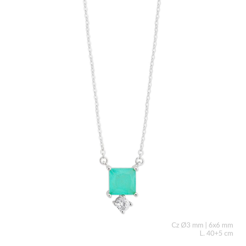 Gargantilla de Plata de Ley con circonitas