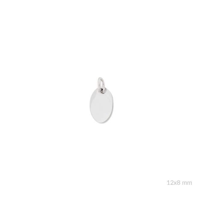 Placa de acero para llaveros | Asa abierta | 12x8 mm