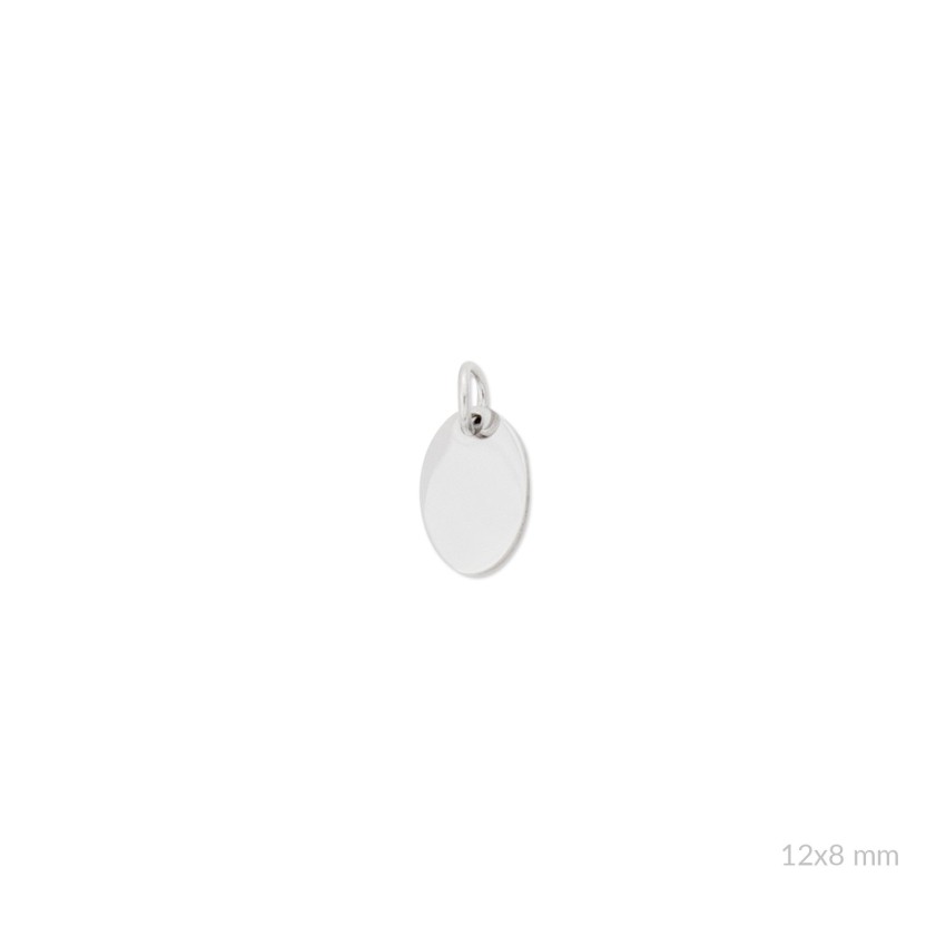Placa de acero para llaveros | Asa abierta | 12x8 mm