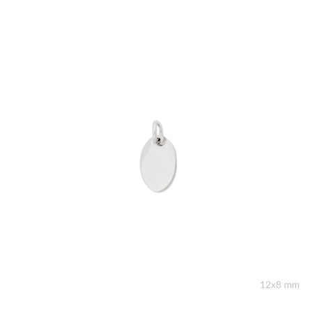 Placa de acero para llaveros | Asa abierta | 12x8 mm