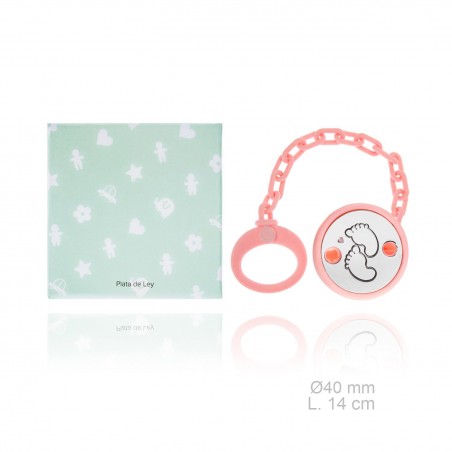 Chupetero de Plata de Ley con pinza de resina