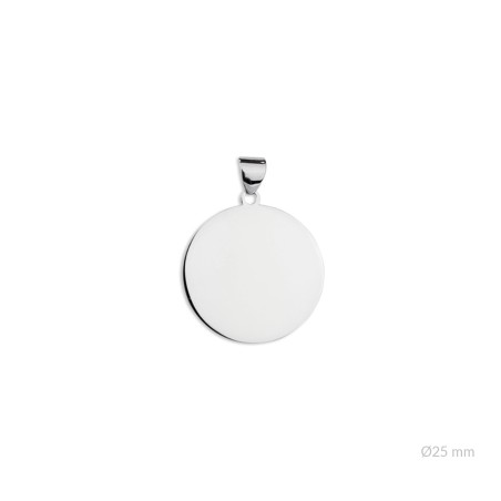 Colgante de Plata de Ley con asa triangular | Ø25 mm