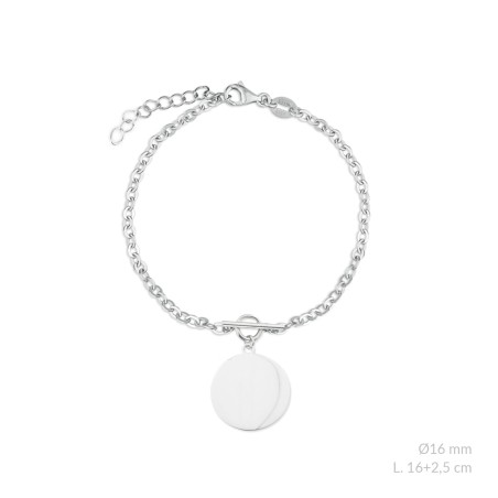 Pulsera de Plata de Ley con motivo de Ø16 mm