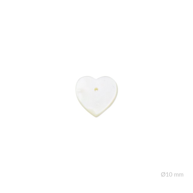 Corazón de nácar/ónix con taladro para pendientes | Ø10mm (medio par)