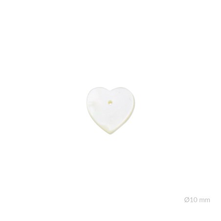 Corazón de nácar/ónix con taladro para pendientes | Ø10mm (medio par)