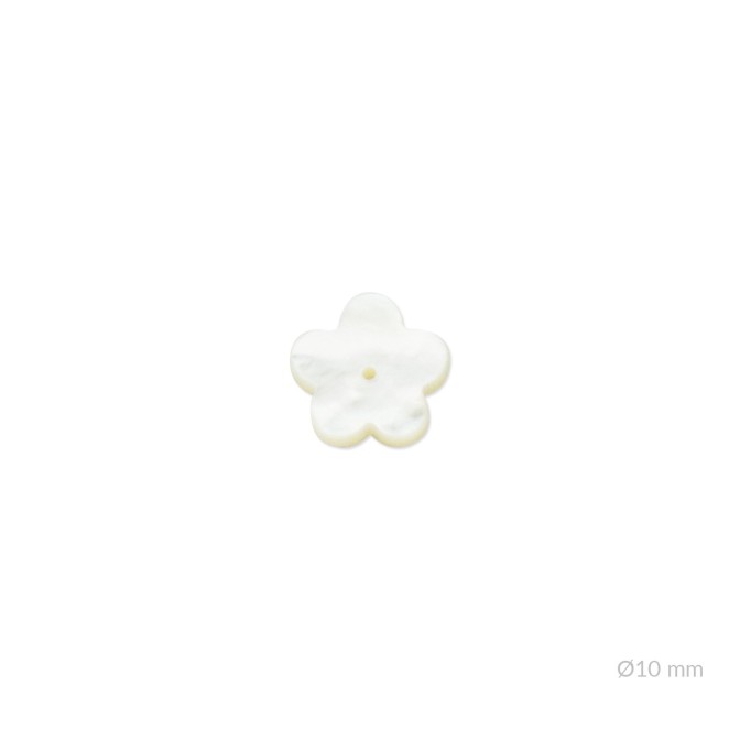 Flor de nácar/ónix con taladro para pendientes | Ø10mm (medio par)