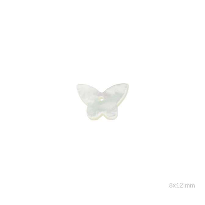 Mariposa de nácar/ónix con taladro para pendientes | 8x12 mm (medio par)