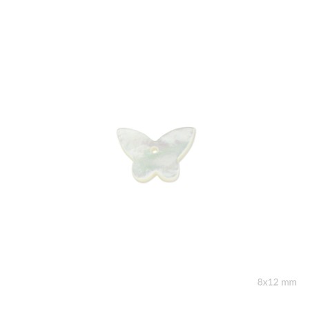 Mariposa de nácar/ónix con taladro para pendientes | 8x12 mm (medio par)