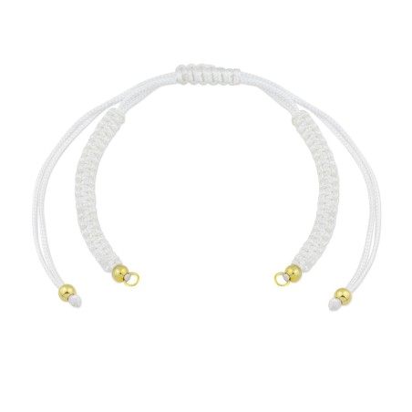 Cuerpo de macramé blanco con terminales de Plata de Ley | Asas abiertas | L. 25 cm máx.