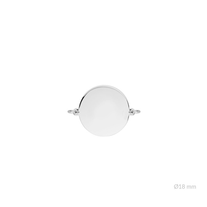 Entrepieza de Plata de Ley para grabar con asas abiertas | Ø18 mm