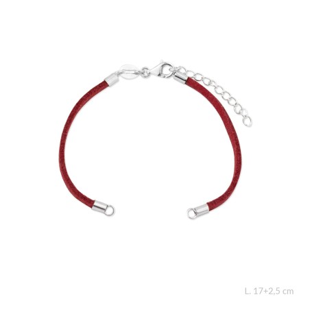 Cuerpo de ante rojo con terminales de Plata de Ley | Asas abiertas | L. 13,5+3 cm