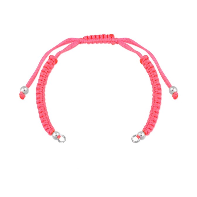 Cuerpo de macramé rosa con terminales de Plata de Ley | Asas abiertas