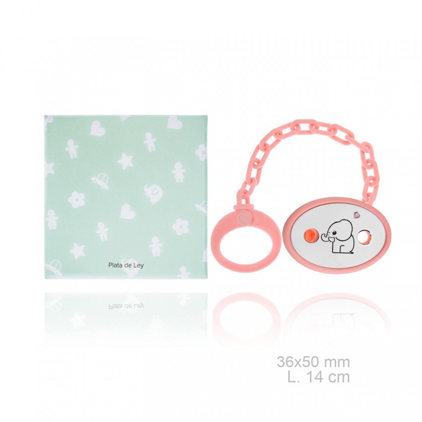 Chupetero de Plata de Ley con pinza de resina