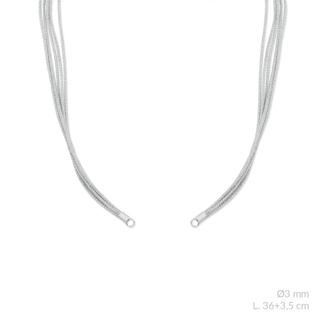 Gargantilla de lúrex con terminales de Plata de Ley | L. 46+3,5cm