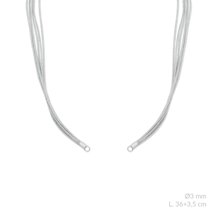 Gargantilla de lúrex con terminales de Plata de Ley | L. 46+3,5cm