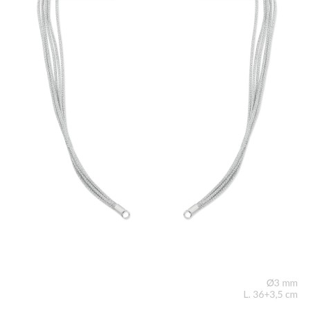 Gargantilla de lúrex con terminales de Plata de Ley | L. 46+3,5cm