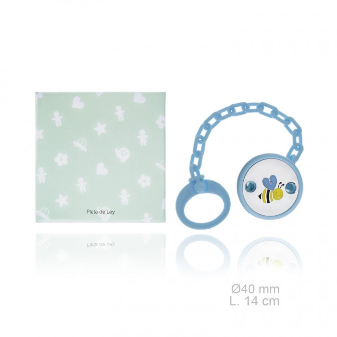 Chupetero de Plata de Ley con pinza de resina