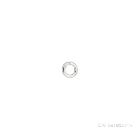 Asa de Plata de Ley abierta de Ø3,5 mm y 0,70 mm de grosor