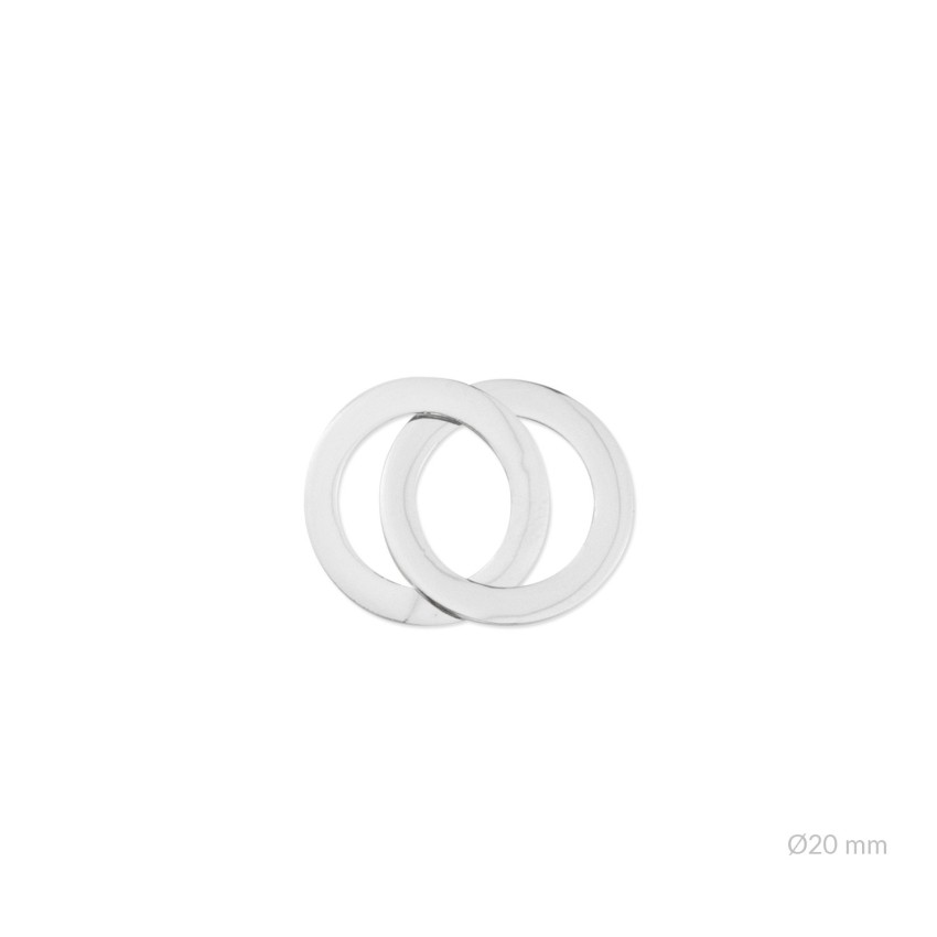 Doble aro entrelazado de Plata de Ley | Ø20 mm
