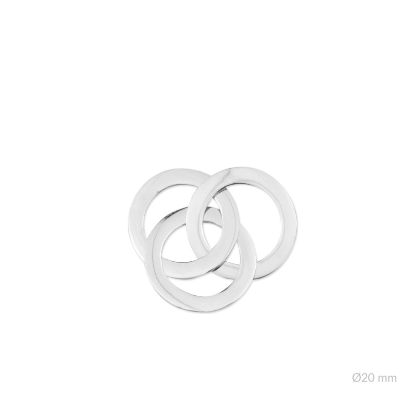Triple aro entrelazado de Plata de Ley | Ø20 mm