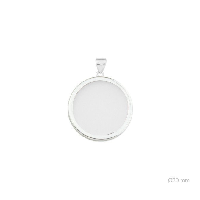 Colgante con piedra y montura en Plata de Ley | Ø30 mm
