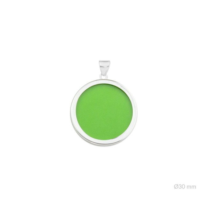 Colgante con piedra y montura en Plata de Ley | Ø30 mm