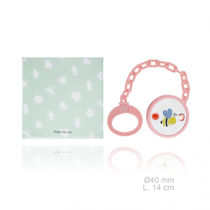 Chupetero de Plata de Ley con pinza de resina