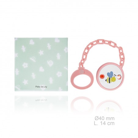 Chupetero de Plata de Ley con pinza de resina