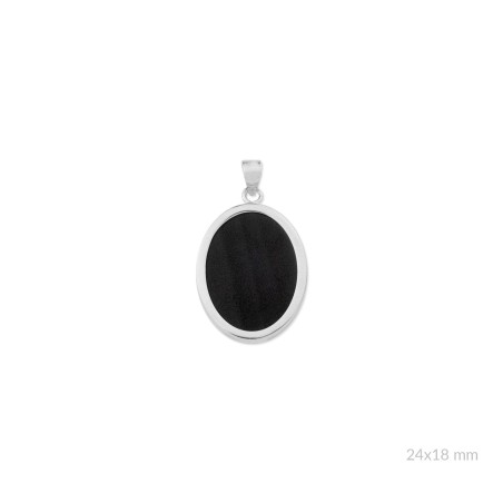 Colgante de ónix con montura de Plata de Ley y placa en el reverso | 24x18 mm