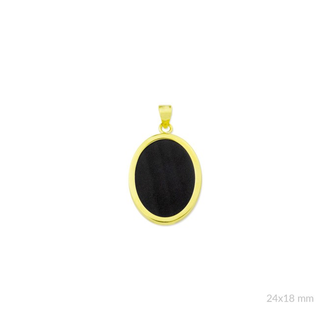 Colgante de ónix con montura de Plata de Ley y placa en el reverso | 24x18 mm