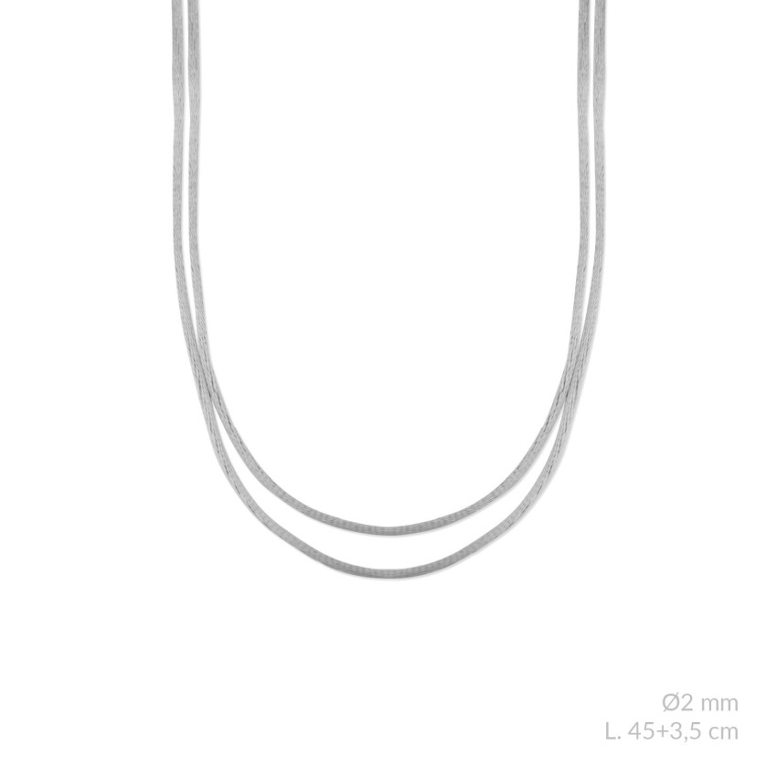 Cordón doble de cola de ratón metalizado con terminales de Plata de Ley | L. 45+3,5cm