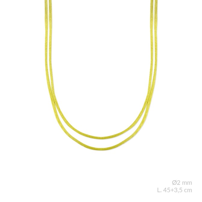 Cordón doble de cola de ratón metalizado con terminales de Plata de Ley | L. 45+3,5cm