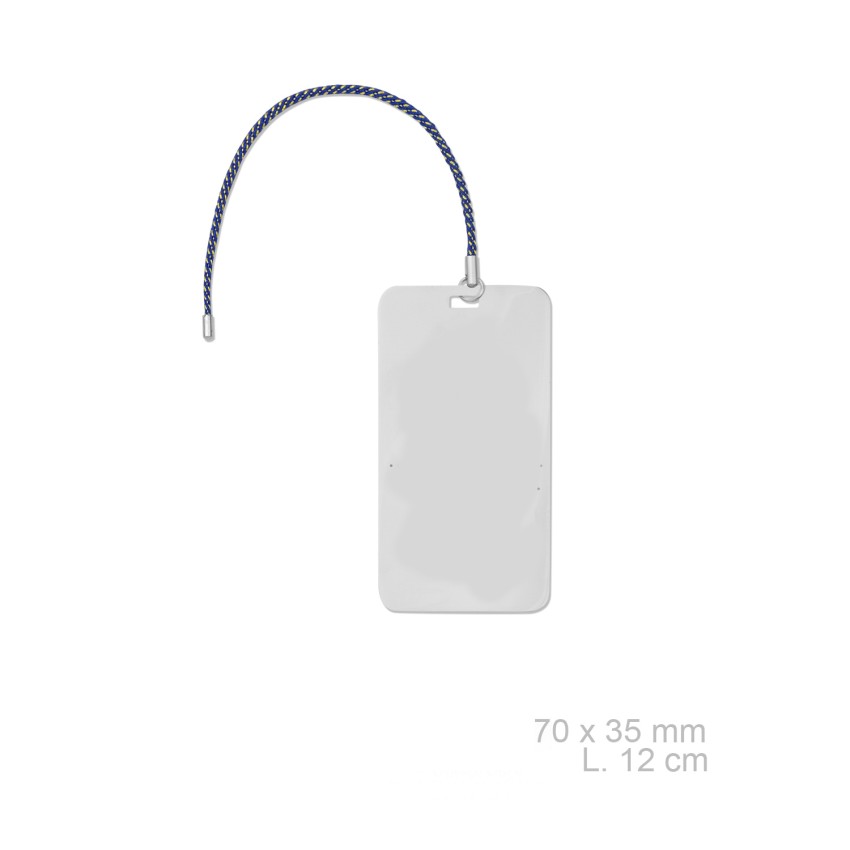 Marcapáginas en Acero con cordón azul/dorado | 70x35 cm |  L. 12 cm