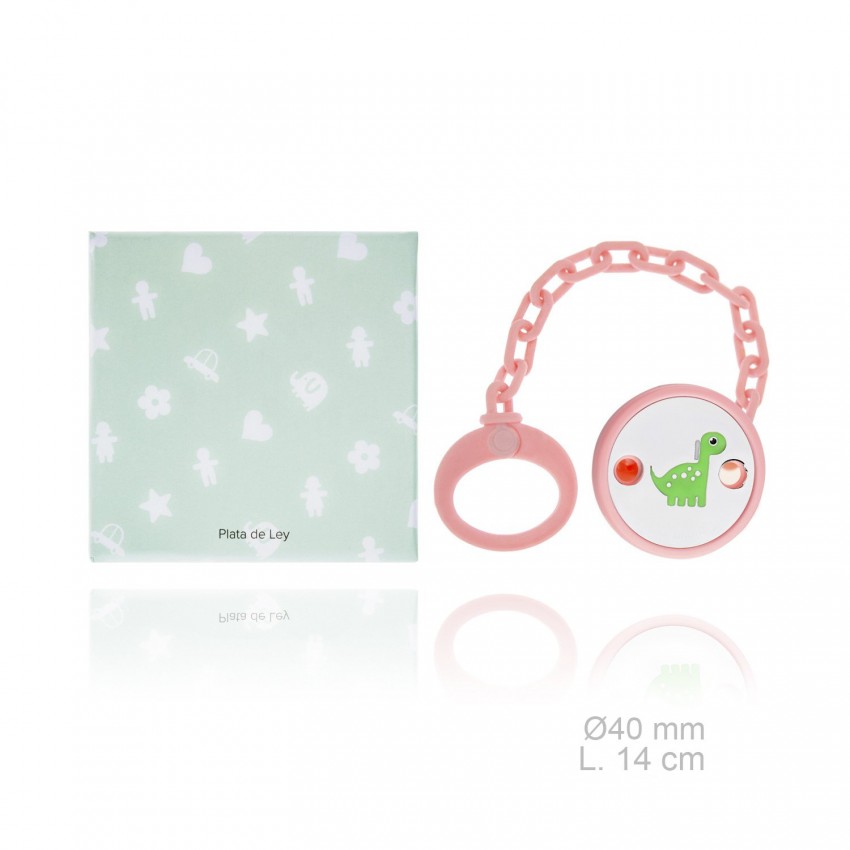 Chupetero de Plata de Ley con pinza de resina