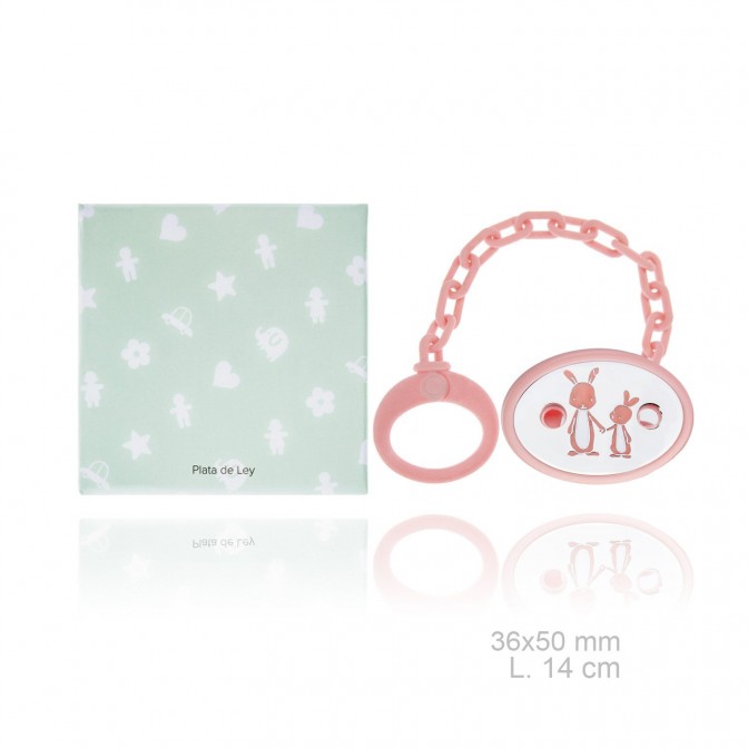 Chupetero de Plata de Ley con pinza de resina