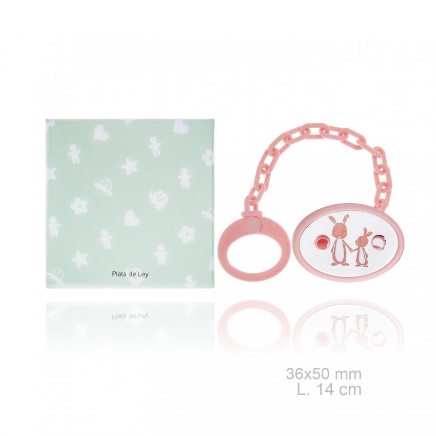 Chupetero de Plata de Ley con pinza de resina