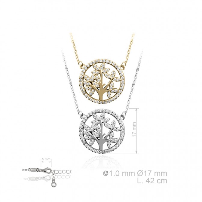 Gargantilla de Plata de Ley y circonitas