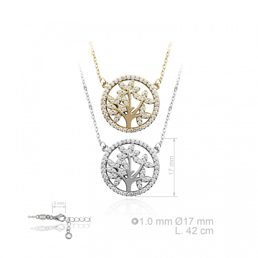 Gargantilla de Plata de Ley y circonitas