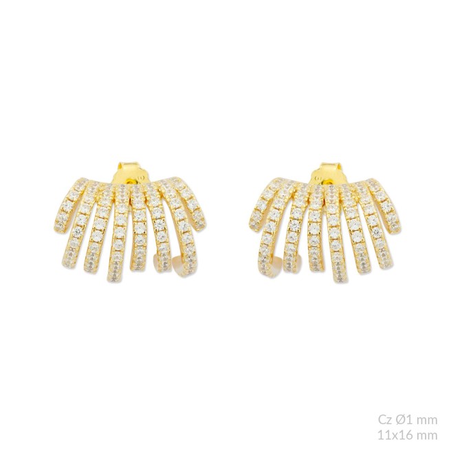 Pendientes de Plata de Ley con circonitas