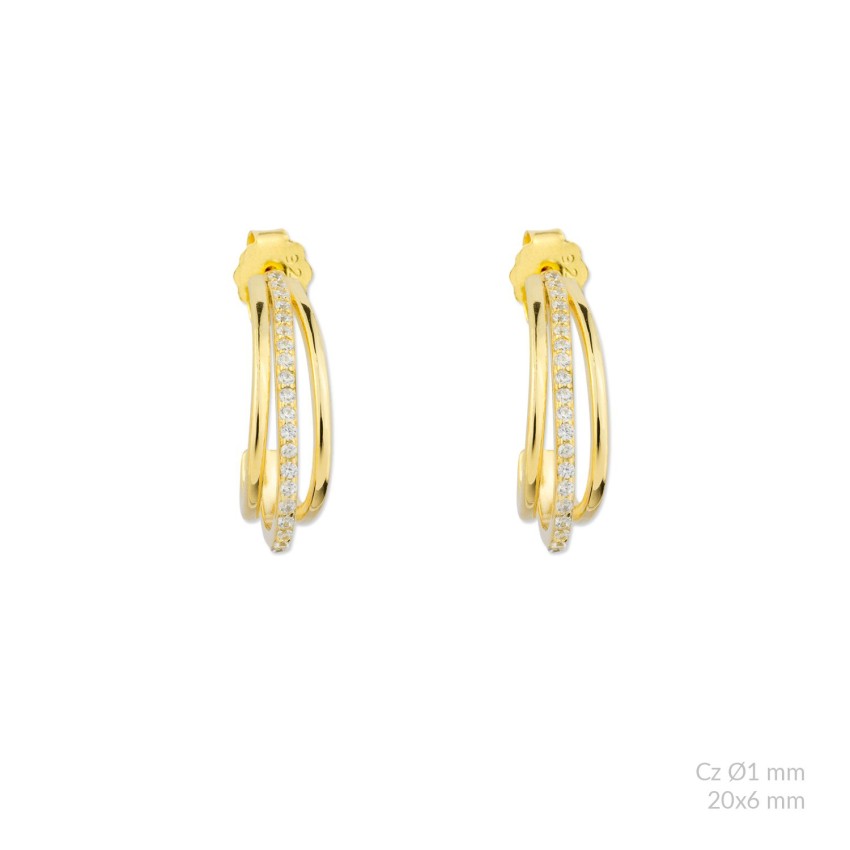 Pendientes de Plata de Ley con circonitas