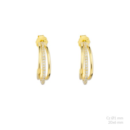 Pendientes de Plata de Ley con circonitas