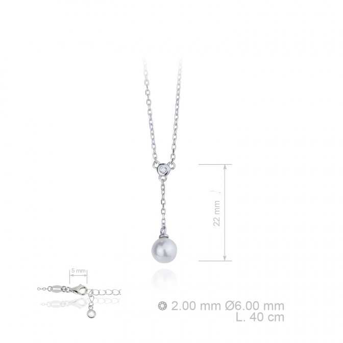 Gargantilla de Plata de Ley y circonitas