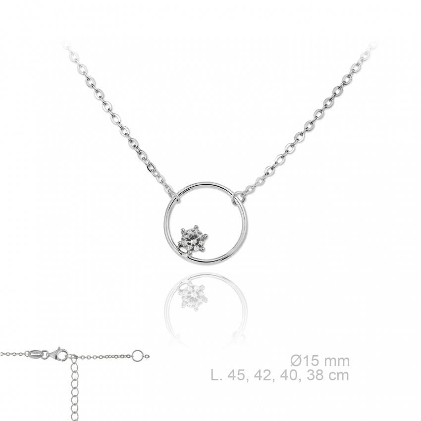 Gargantilla de Plata de Ley y circonitas