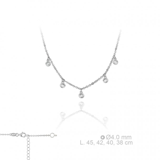 Gargantilla de Plata de Ley y circonitas