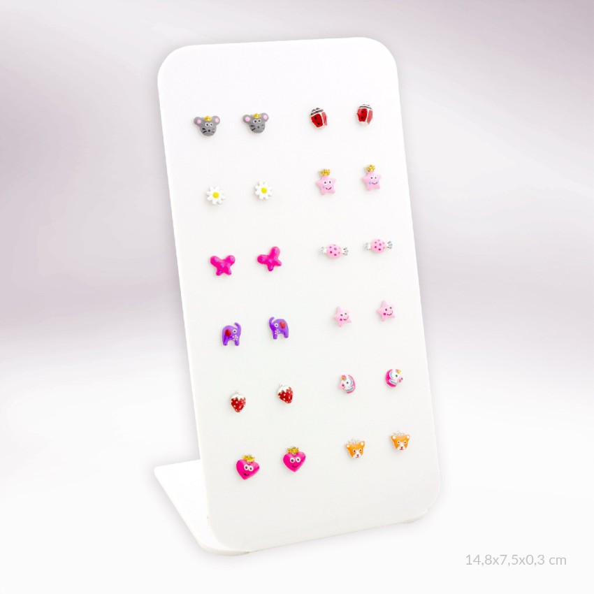 Expositor - 12 pares de pendientes (cierre de rosca)