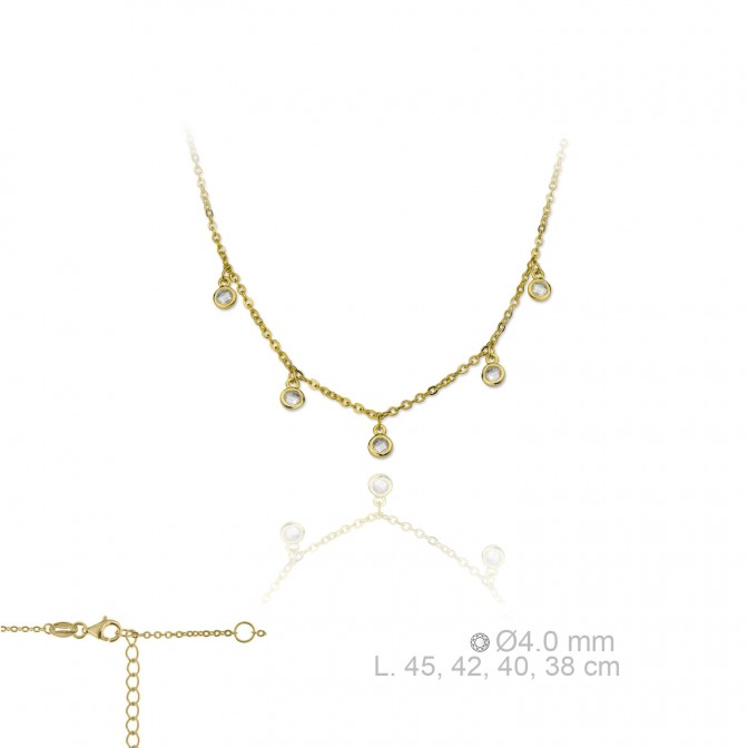 Gargantilla de Plata de Ley y circonitas