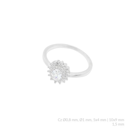 Anillo de Plata de Ley con circonitas