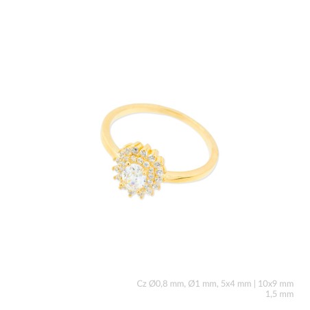 Anillo de Plata de Ley con circonitas