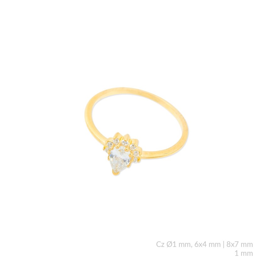 Anillo de Plata de Ley con circonitas